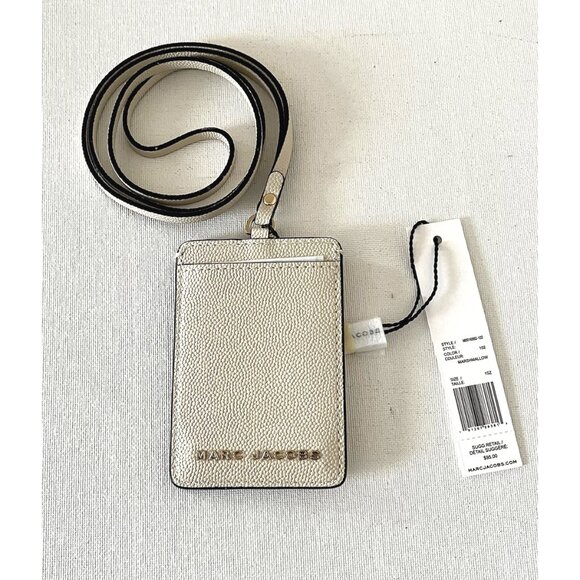New Marc Jacobs Lanyard ID Holder Marshmallow - Picture 2 of 3